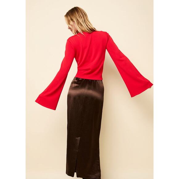 Solid & Striped Babetta Bell Sleeve Sweater Apple Red - M - Picture 5 of 7